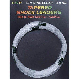 ESP Tapered Shock Leaders Crystal Clear 3 ESP Tapered Shock Leaders Crystal Clear
